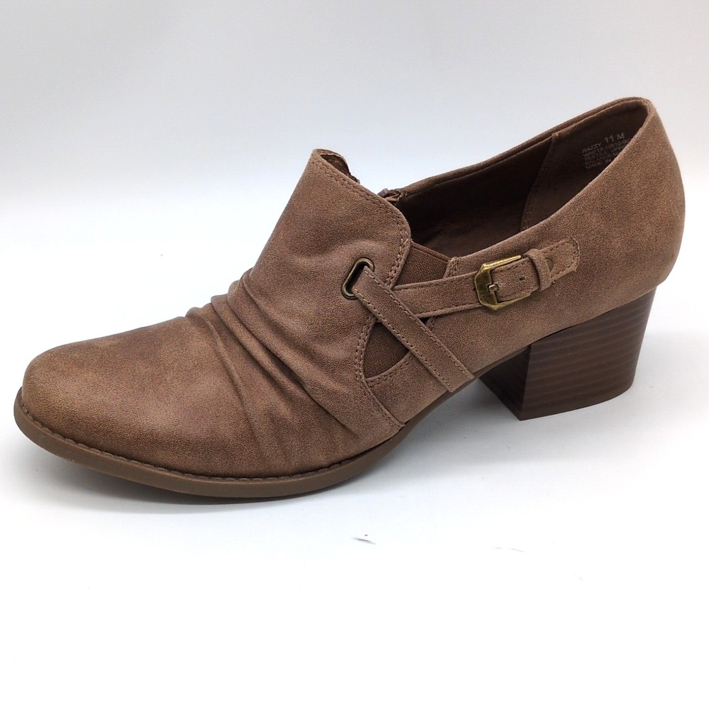 Baretraps Shoes Womens Razzy Brown 11 Ankle Booties Faux Suede Side Zip Stretch